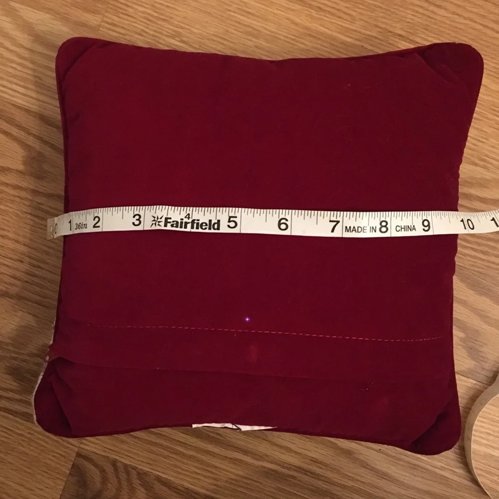 Needlepoint Angel‎ peti point face Pillow Red Velvet Back